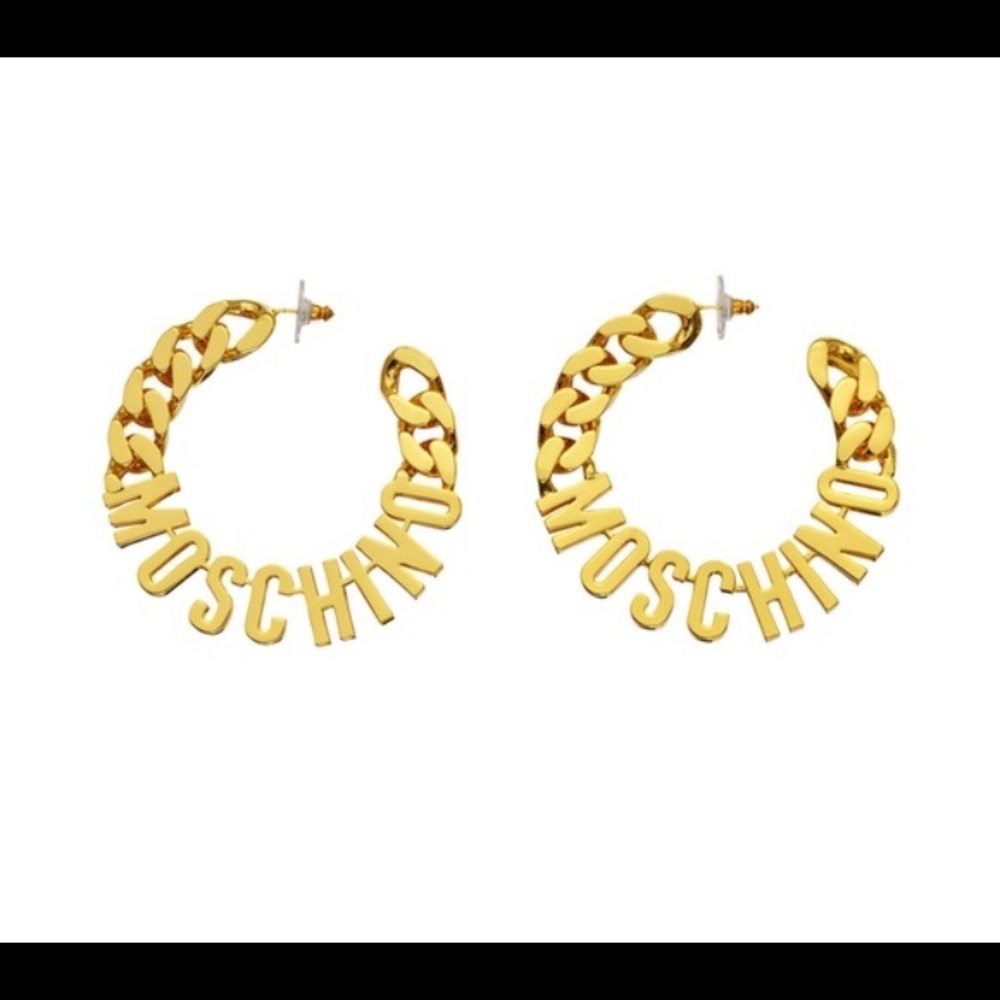 Moschino H&M gold logo hoops